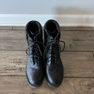 Black combat boots